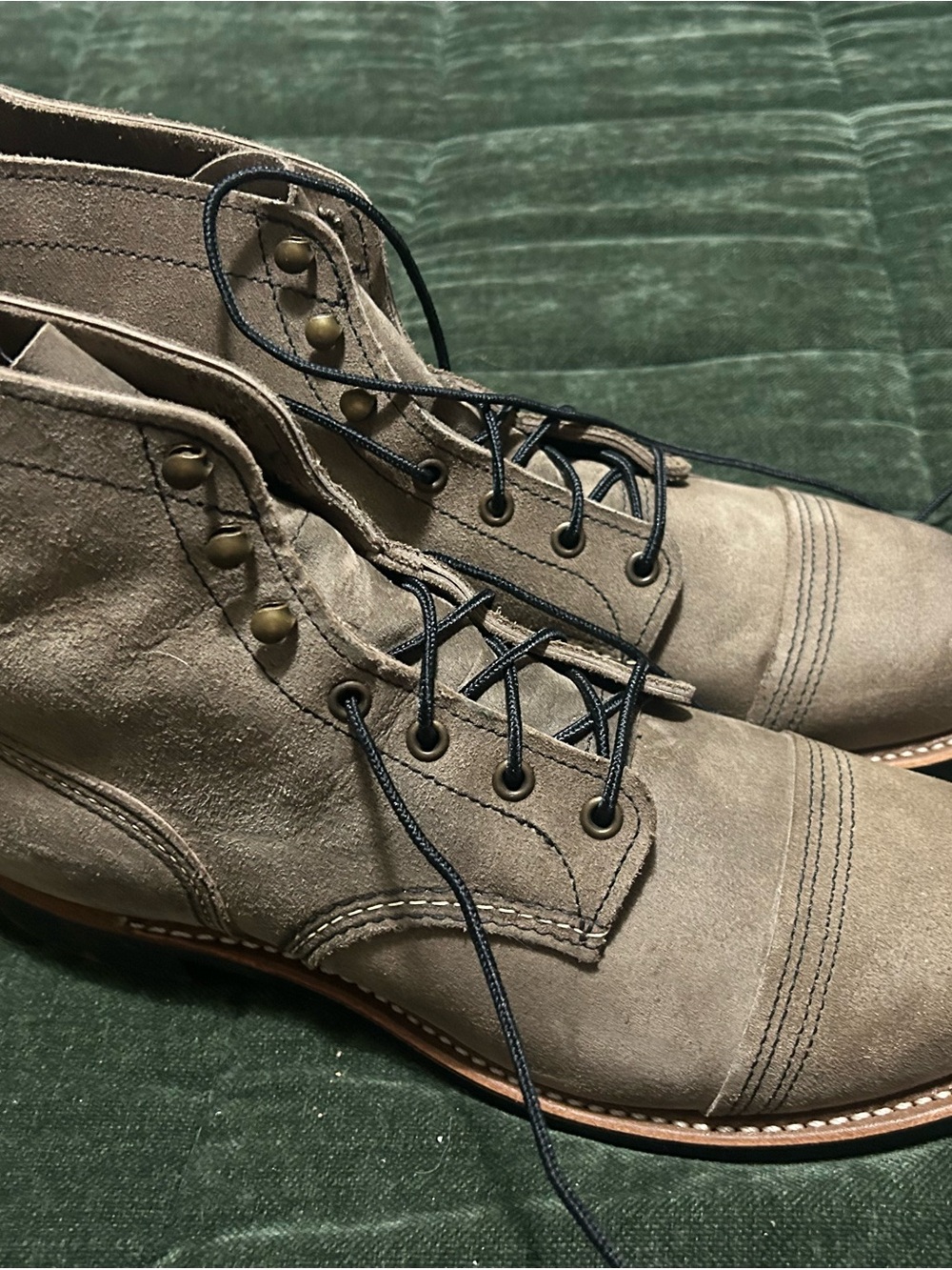 Red Wing Shoes 8087 Mens Gray Cap-Toe Lace-Up Boots